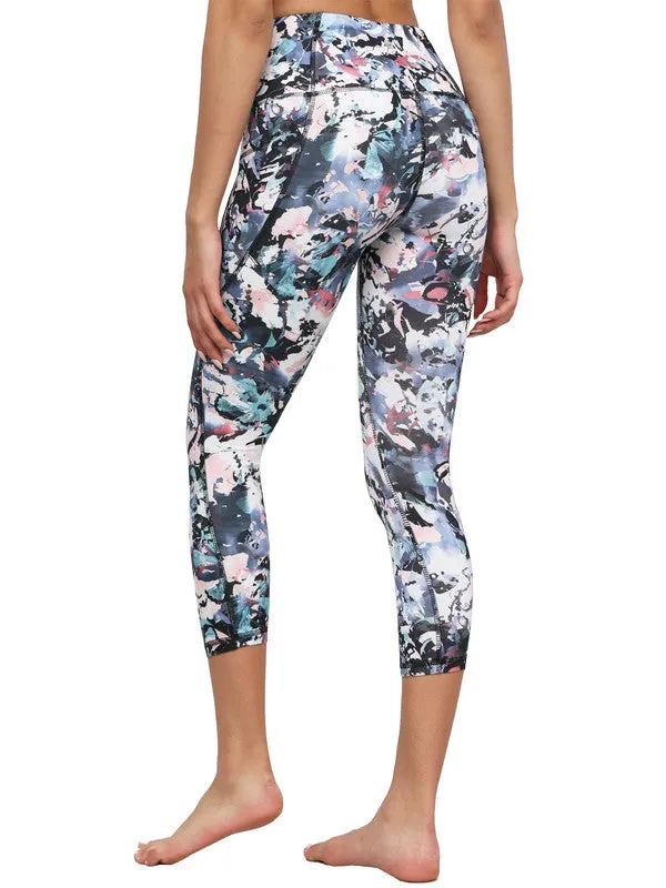 Women's Floral Print Leggings with Inner Pocket/Side Pocket