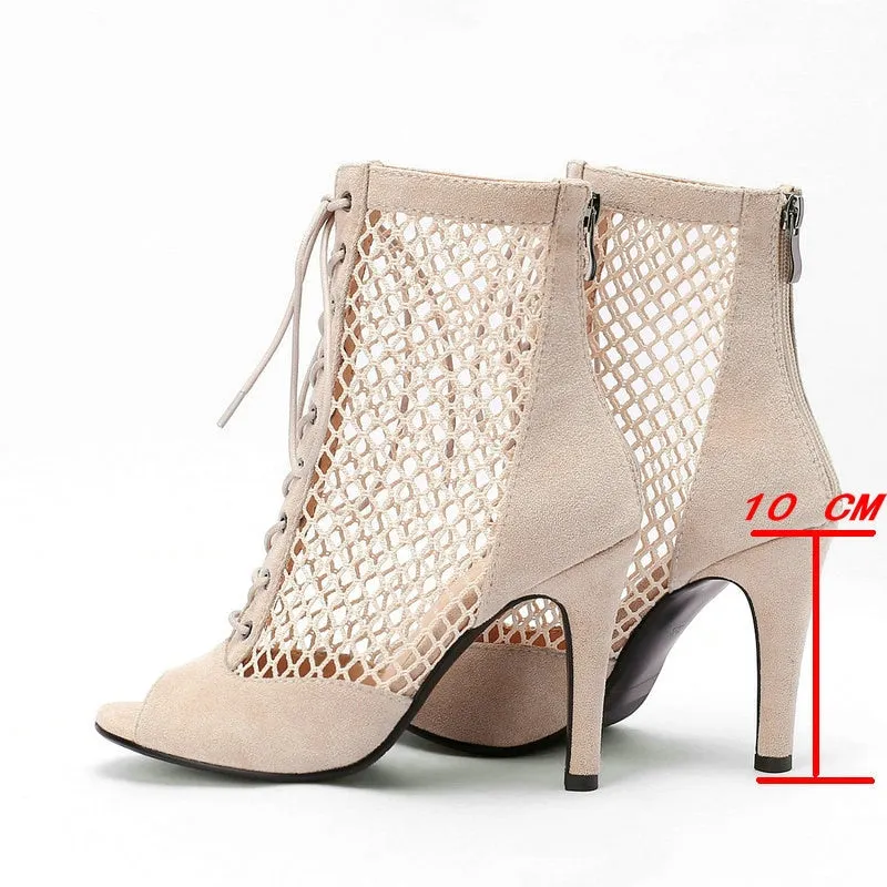 Women's Sexy Comfortable Light Soft Zipper High Heels Sandal Boots