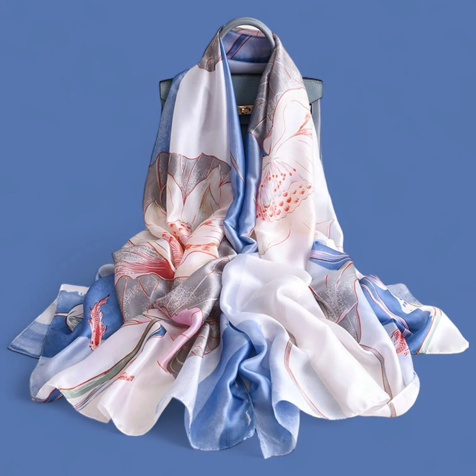 WRAP Summer Thin Smooth Silky Printed Rectangular Scarf