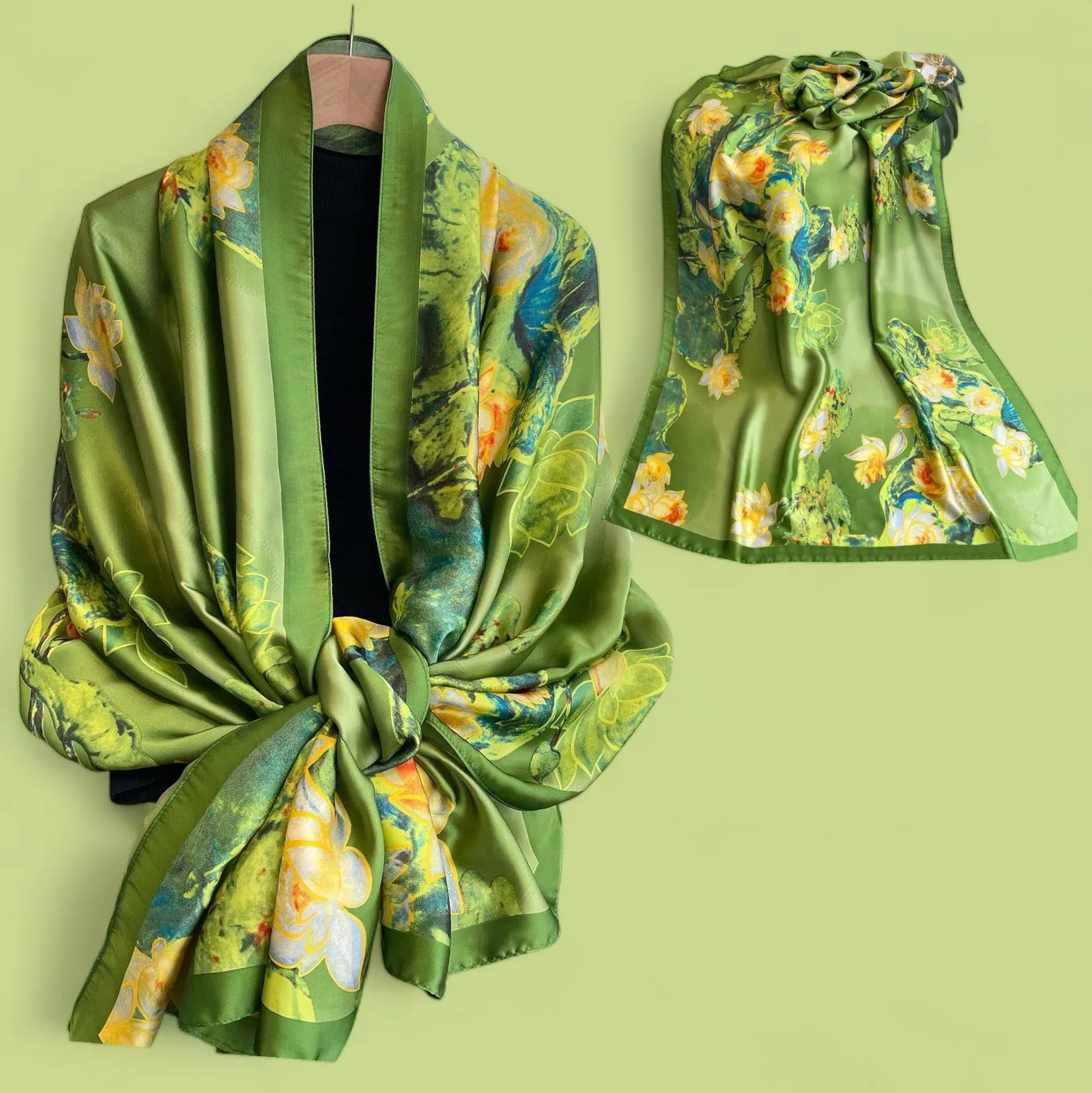 WRAP Summer Thin Smooth Silky Printed Rectangular Scarf