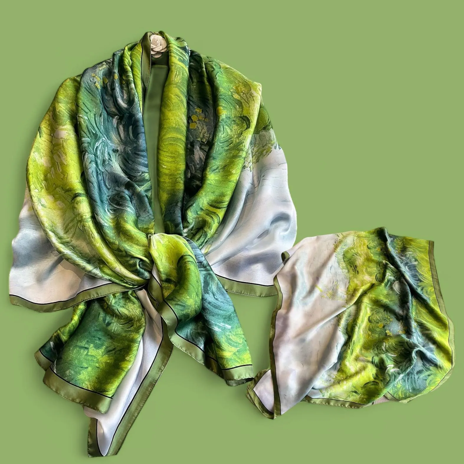 WRAP Summer Thin Smooth Silky Printed Rectangular Scarf