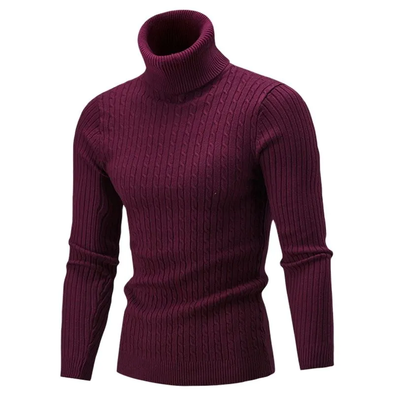 Xituodai Autumn Winter Men's Turtleneck Sweater Men's Knitting Pullovers Rollneck Knitted Sweater Warm Men Jumper Slim Fit Casua