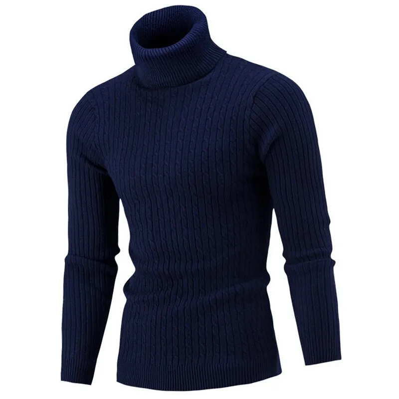 Xituodai Autumn Winter Men's Turtleneck Sweater Men's Knitting Pullovers Rollneck Knitted Sweater Warm Men Jumper Slim Fit Casua