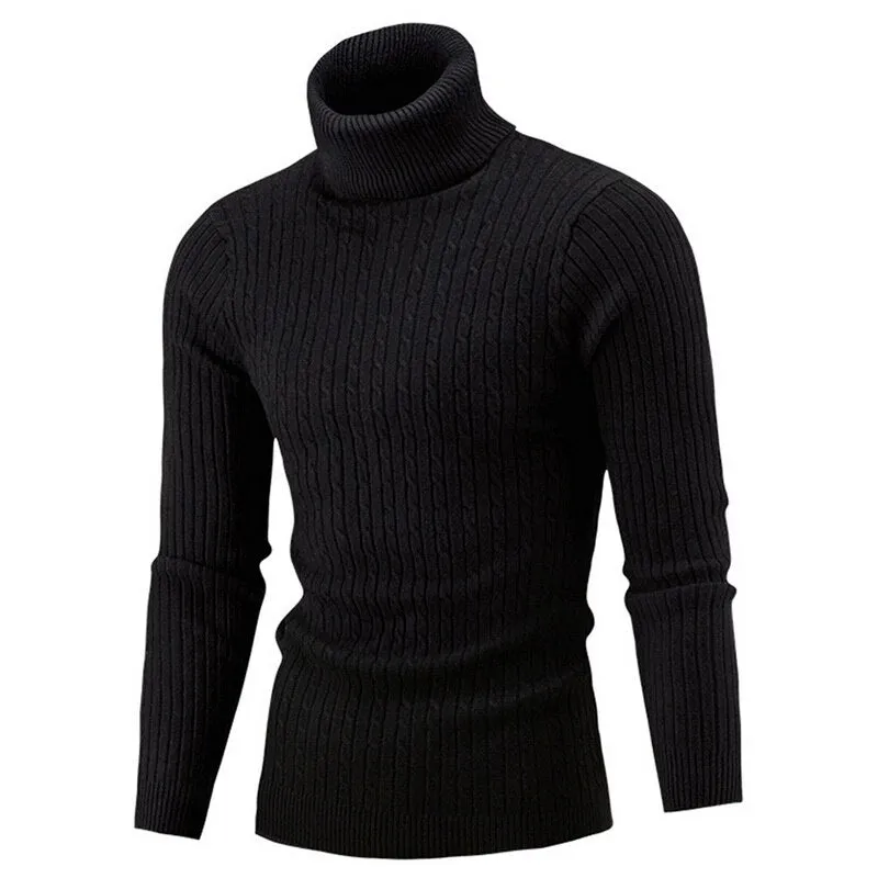 Xituodai Autumn Winter Men's Turtleneck Sweater Men's Knitting Pullovers Rollneck Knitted Sweater Warm Men Jumper Slim Fit Casua