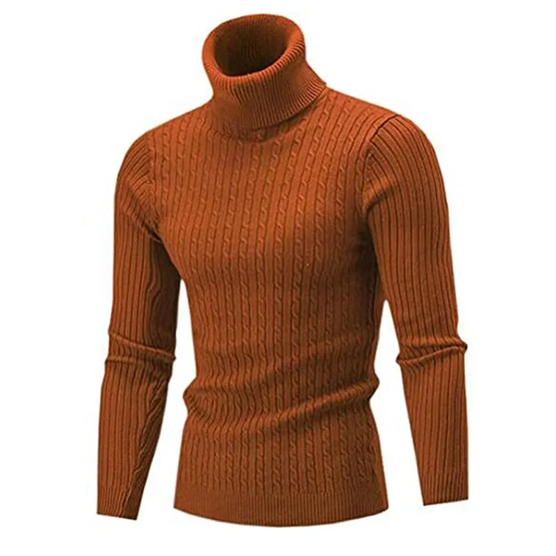 Xituodai Autumn Winter Men's Turtleneck Sweater Men's Knitting Pullovers Rollneck Knitted Sweater Warm Men Jumper Slim Fit Casua