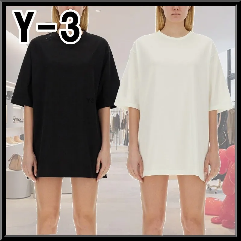 Y-3  |Crew Neck Pullovers Street Style Plain Cotton Short Sleeves