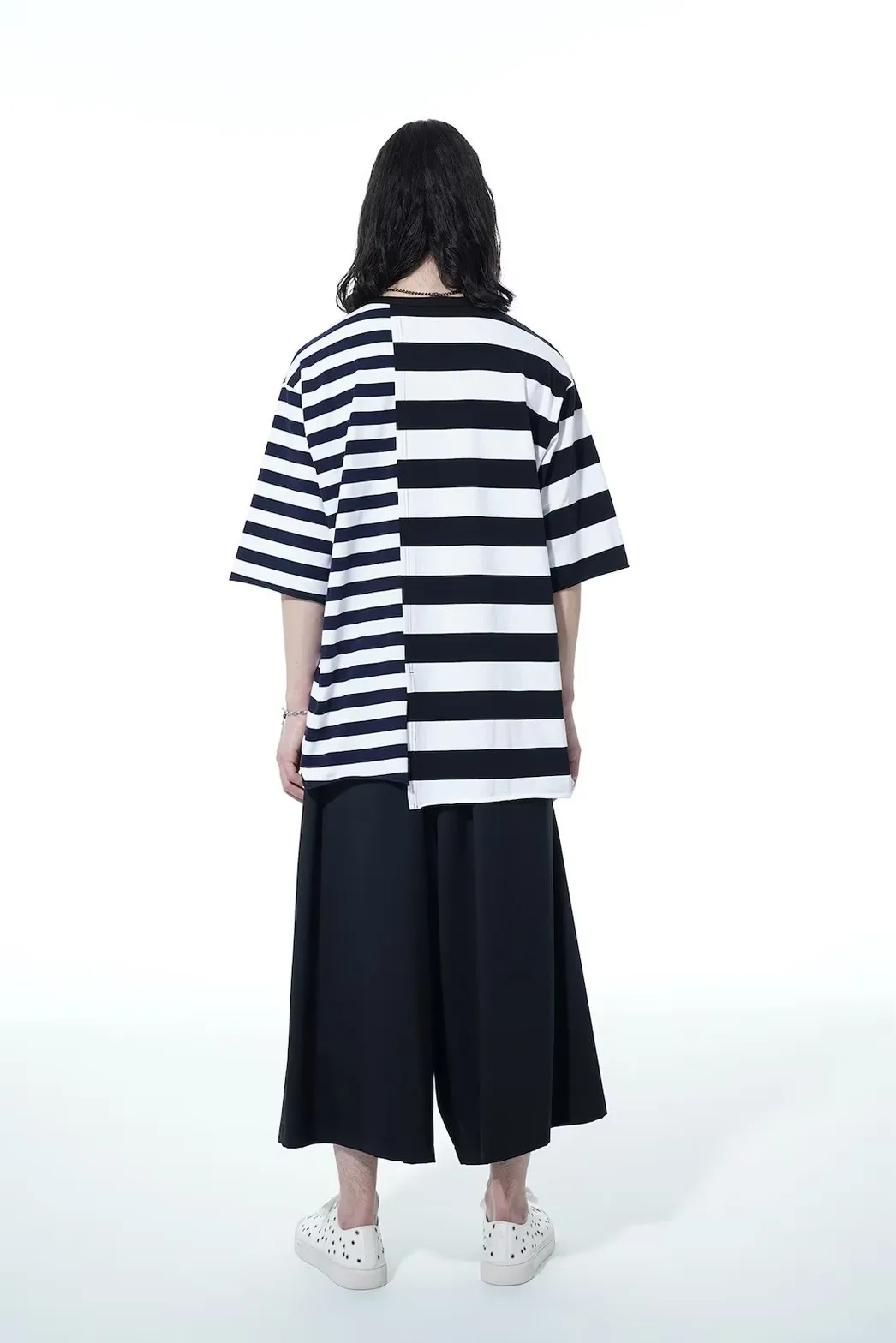 Yohji Yamamoto  |Pullovers Stripes Unisex Street Style Short Sleeves