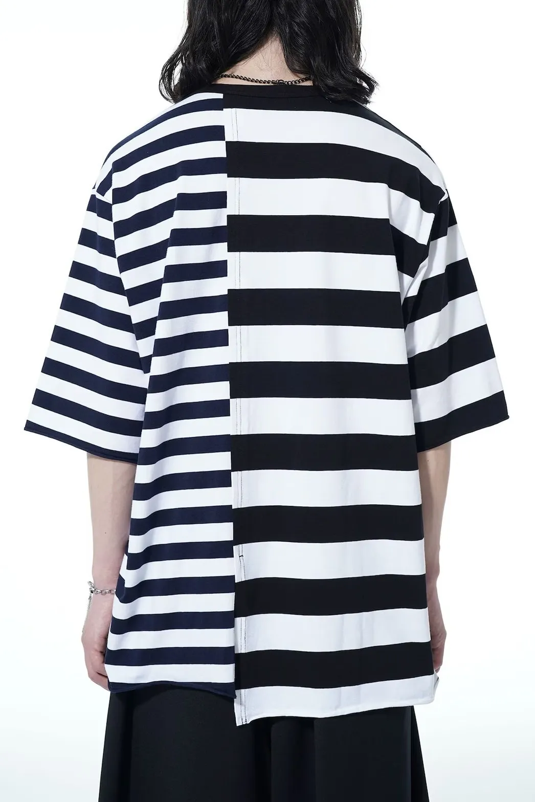 Yohji Yamamoto  |Pullovers Stripes Unisex Street Style Short Sleeves