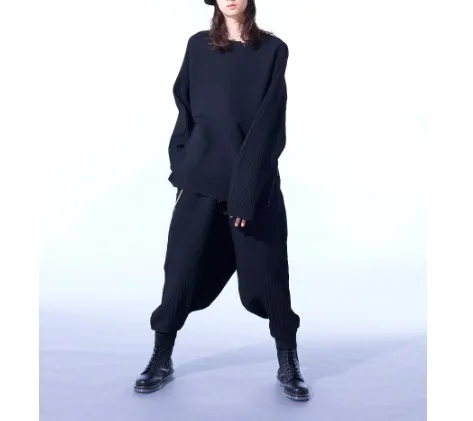 Yohji Yamamoto  |Pullovers Unisex Street Style Long Sleeves Plain Oversized