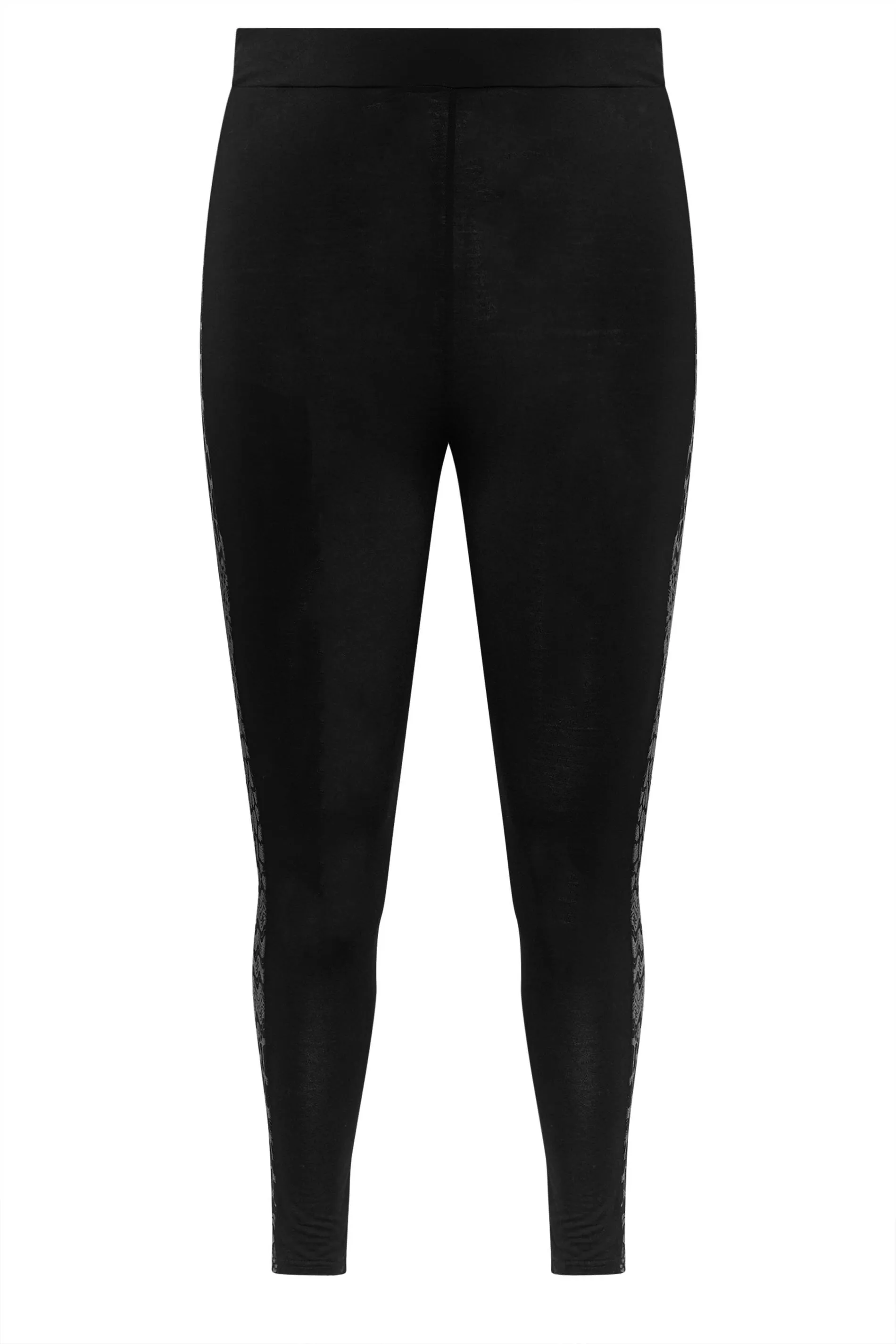 YOURS ACTIVE Curve Black Abstract Print Side Panel Leggings