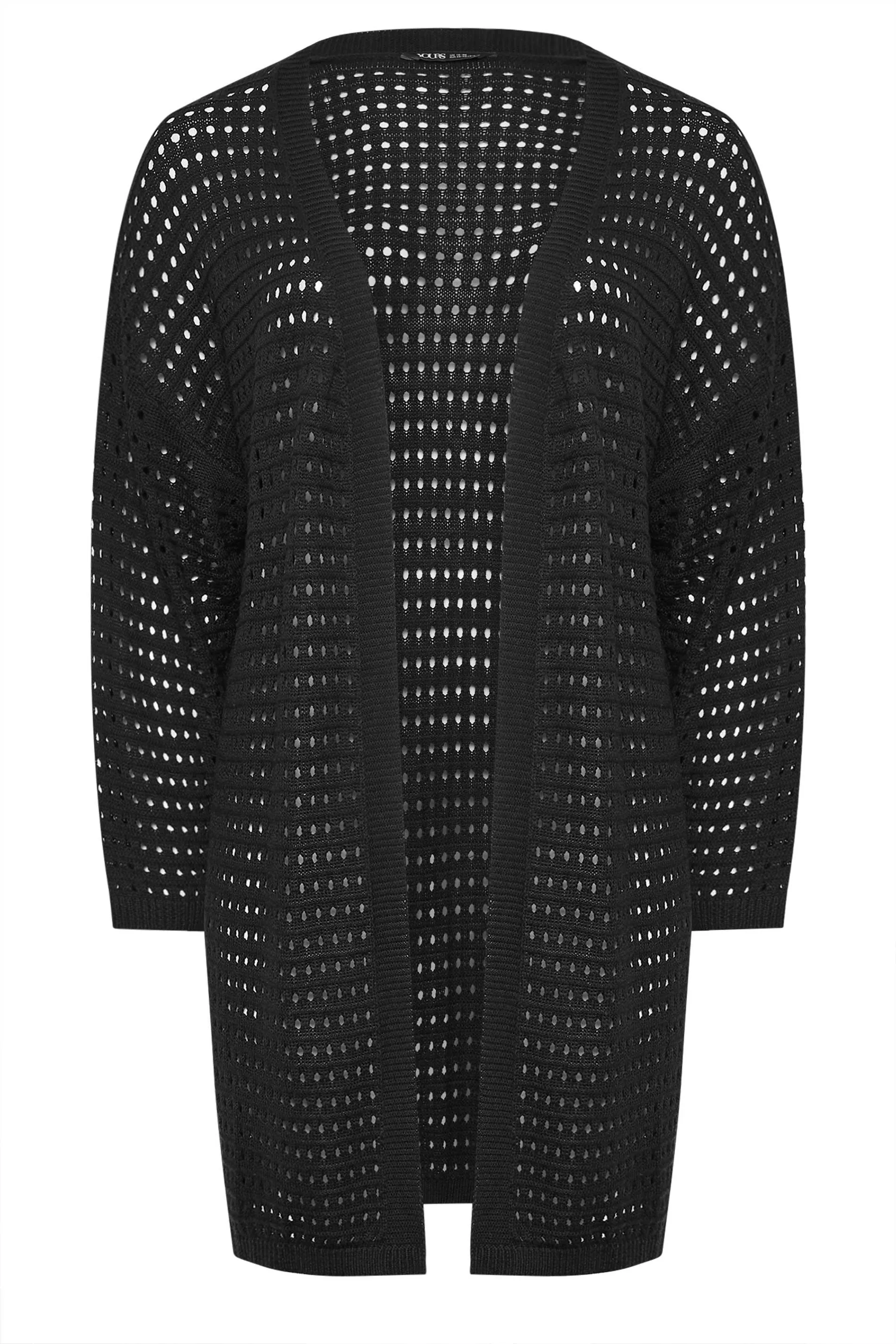 YOURS Curve Black Crochet Cardigan