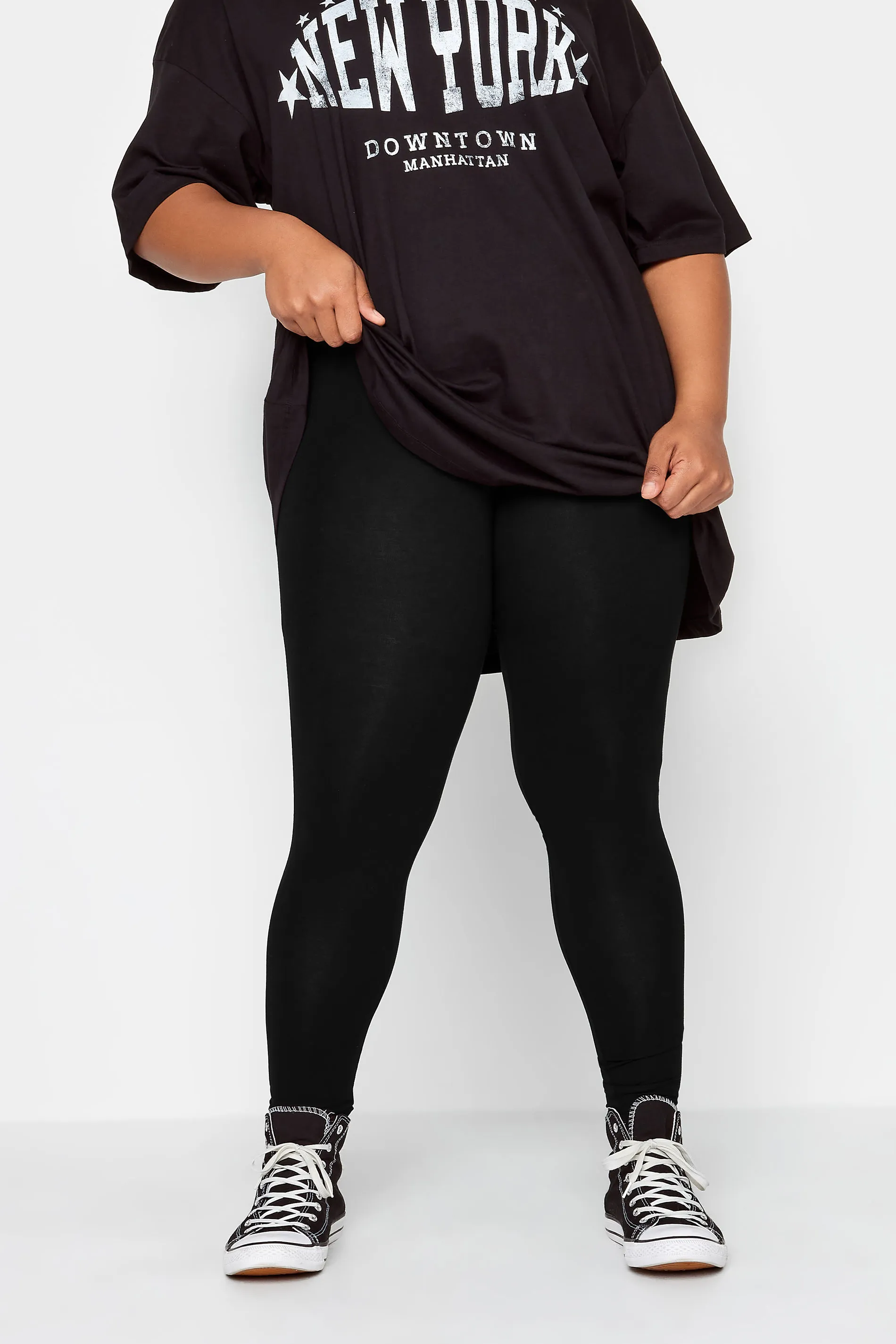 YOURS Curve Black TUMMY CONTROL Soft Touch Stretch Leggings