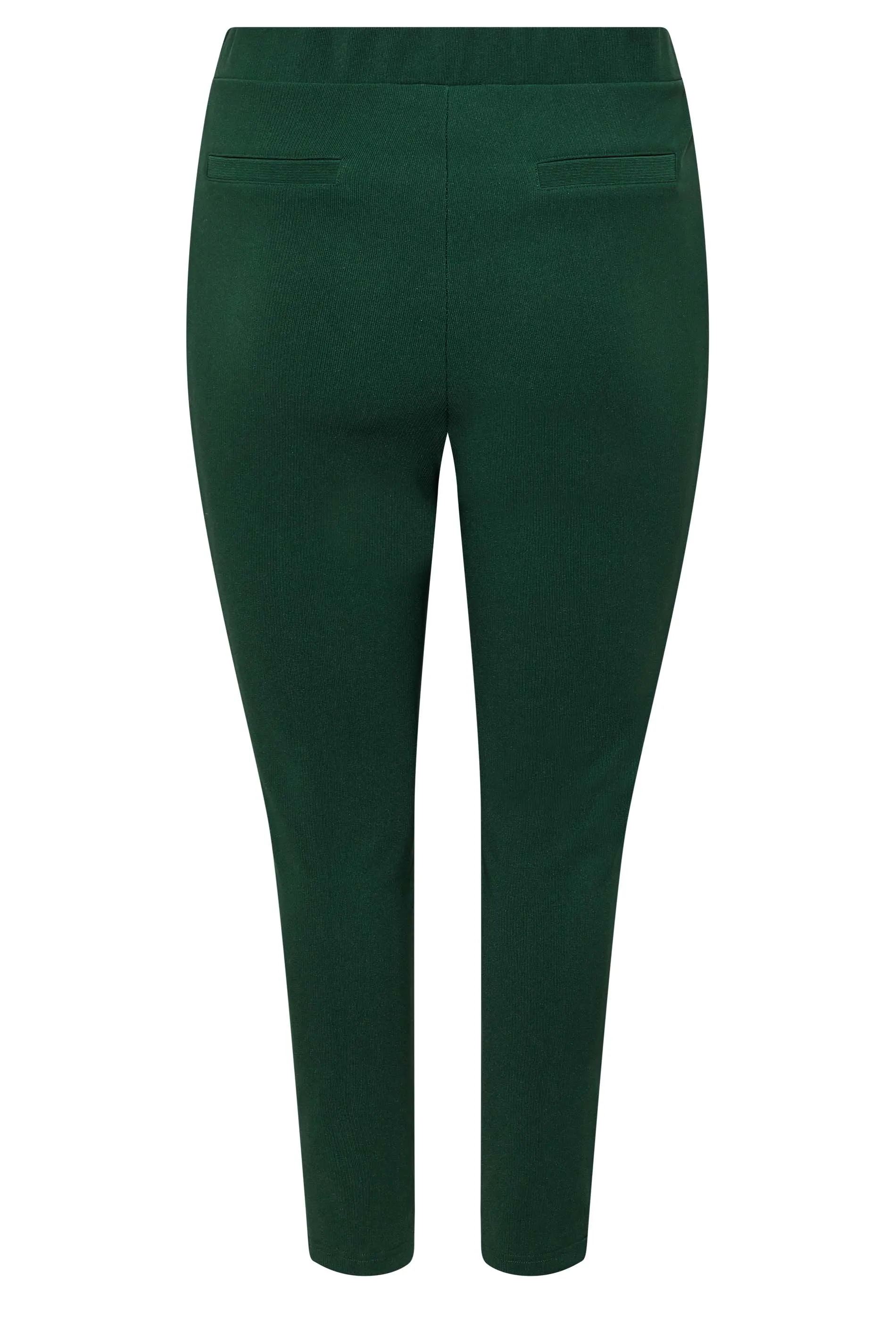 YOURS Curve Forest Green Ribbed Split Hem Stretch Leggings