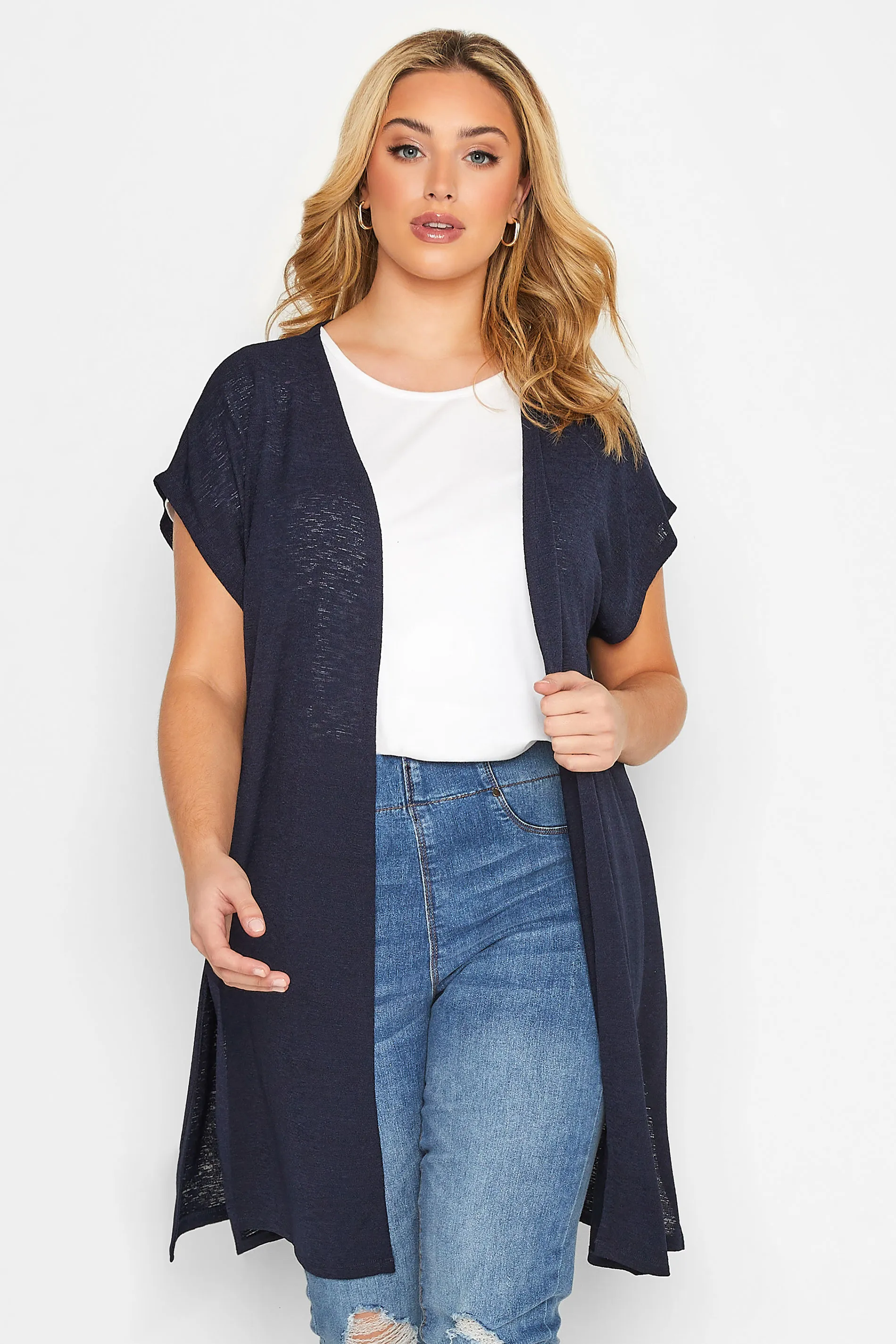 YOURS Curve Navy Blue Cardigan