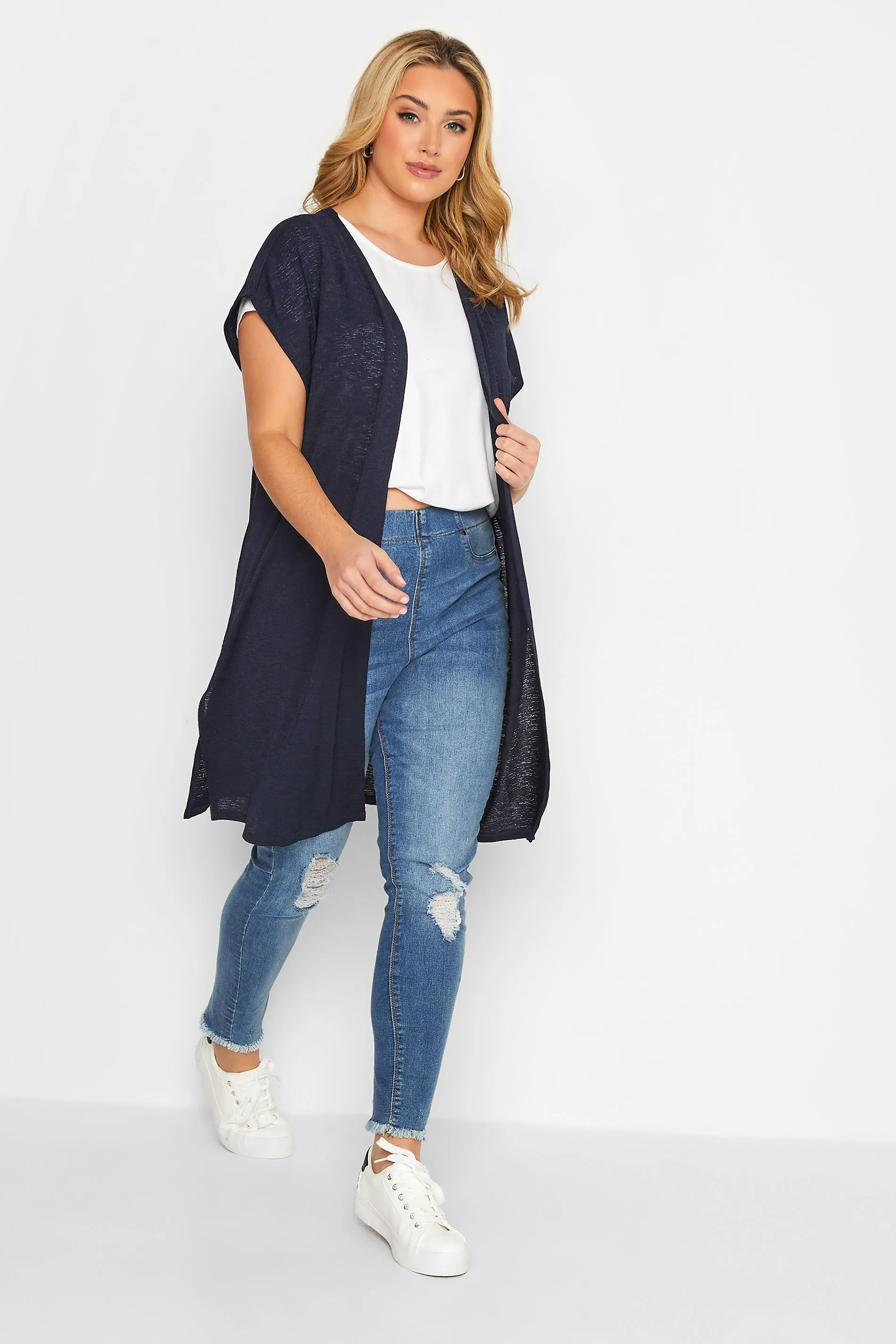 YOURS Curve Navy Blue Cardigan