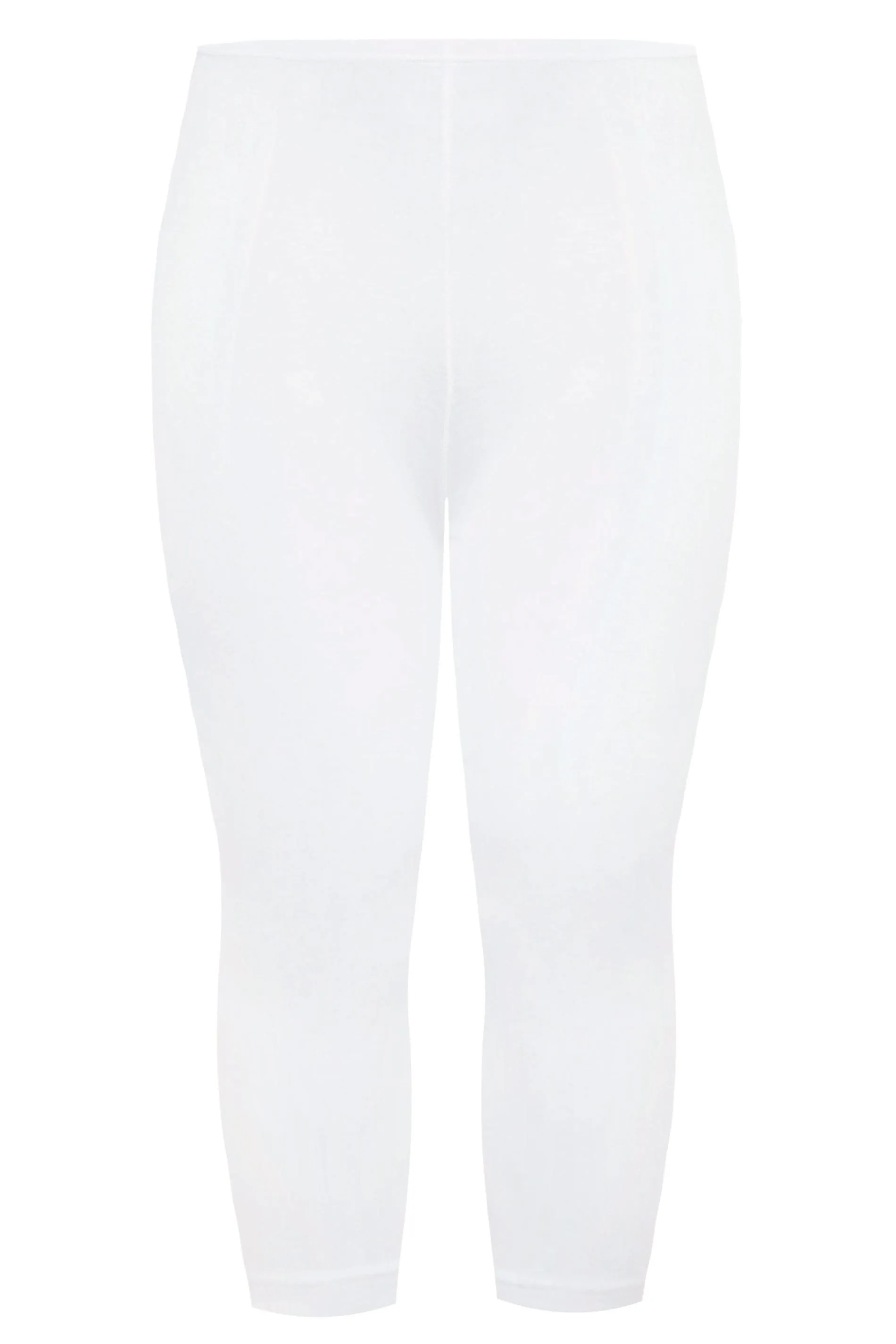 YOURS FOR GOOD Curve White Cotton Essential Cropped Leggings