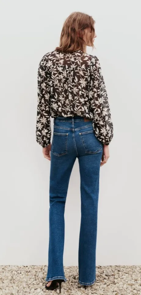 ZARA  |Flower Patterns Casual Style Long Sleeves Elegant Style