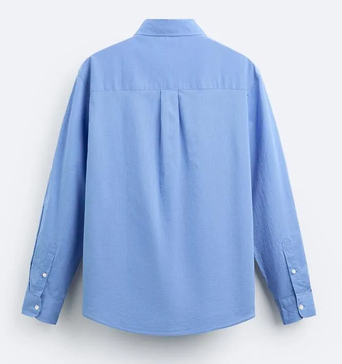 ZARA  |Long Sleeves Plain Cotton Shirts