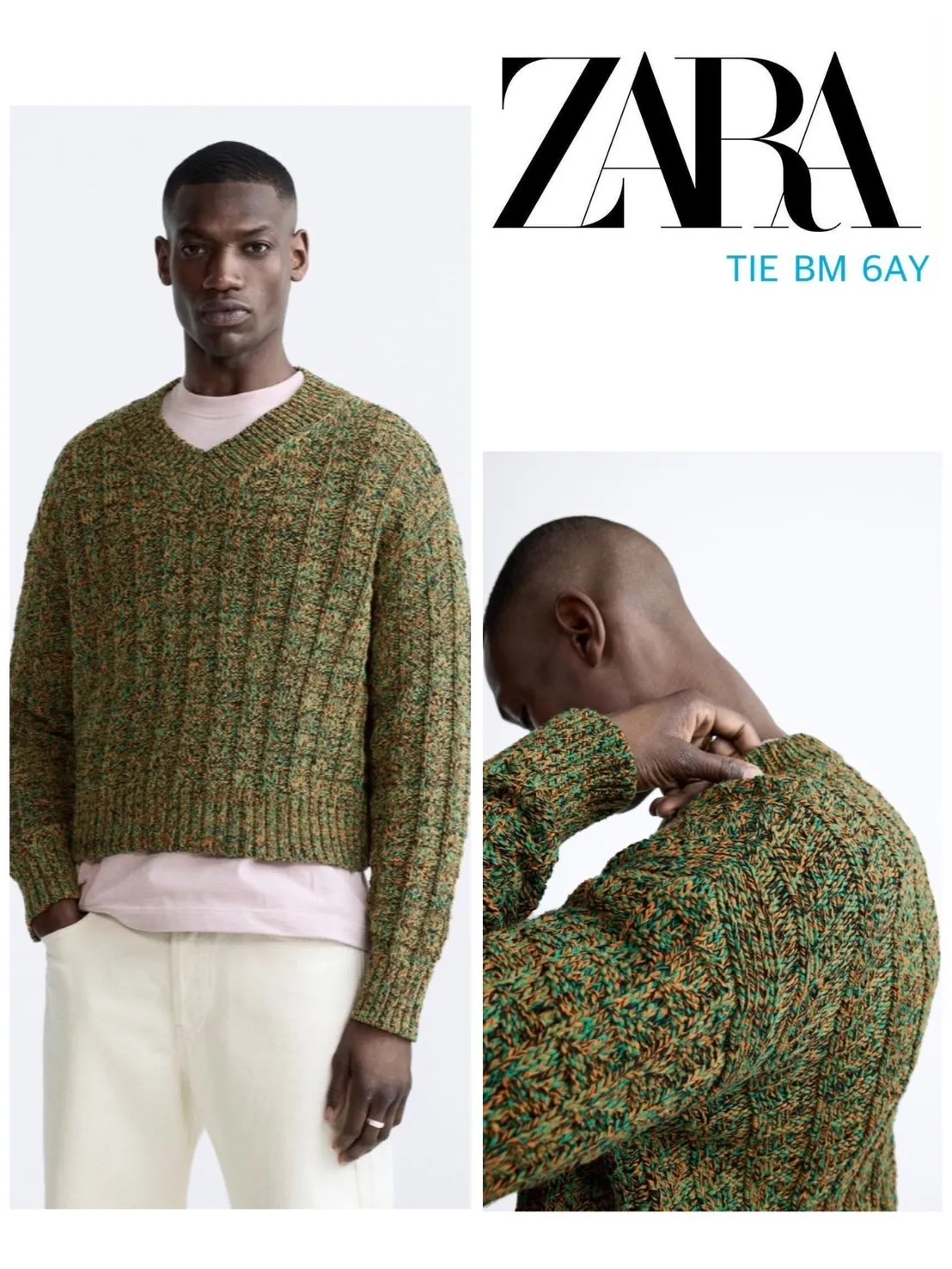 ZARA  |Long Sleeves Plain Cotton Sweaters