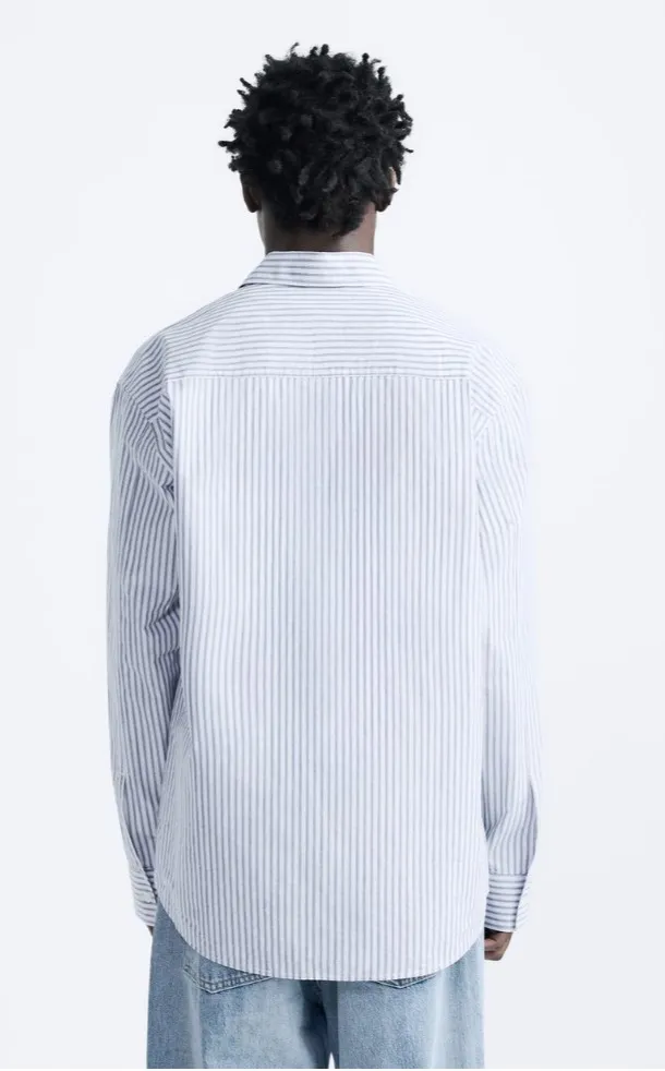 ZARA  |Stripes Long Sleeves Cotton Shirts