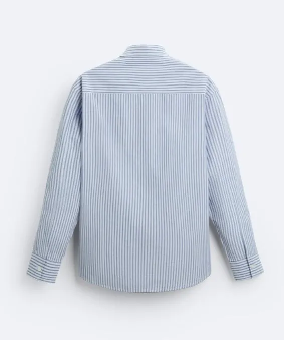 ZARA  |Stripes Long Sleeves Cotton Shirts