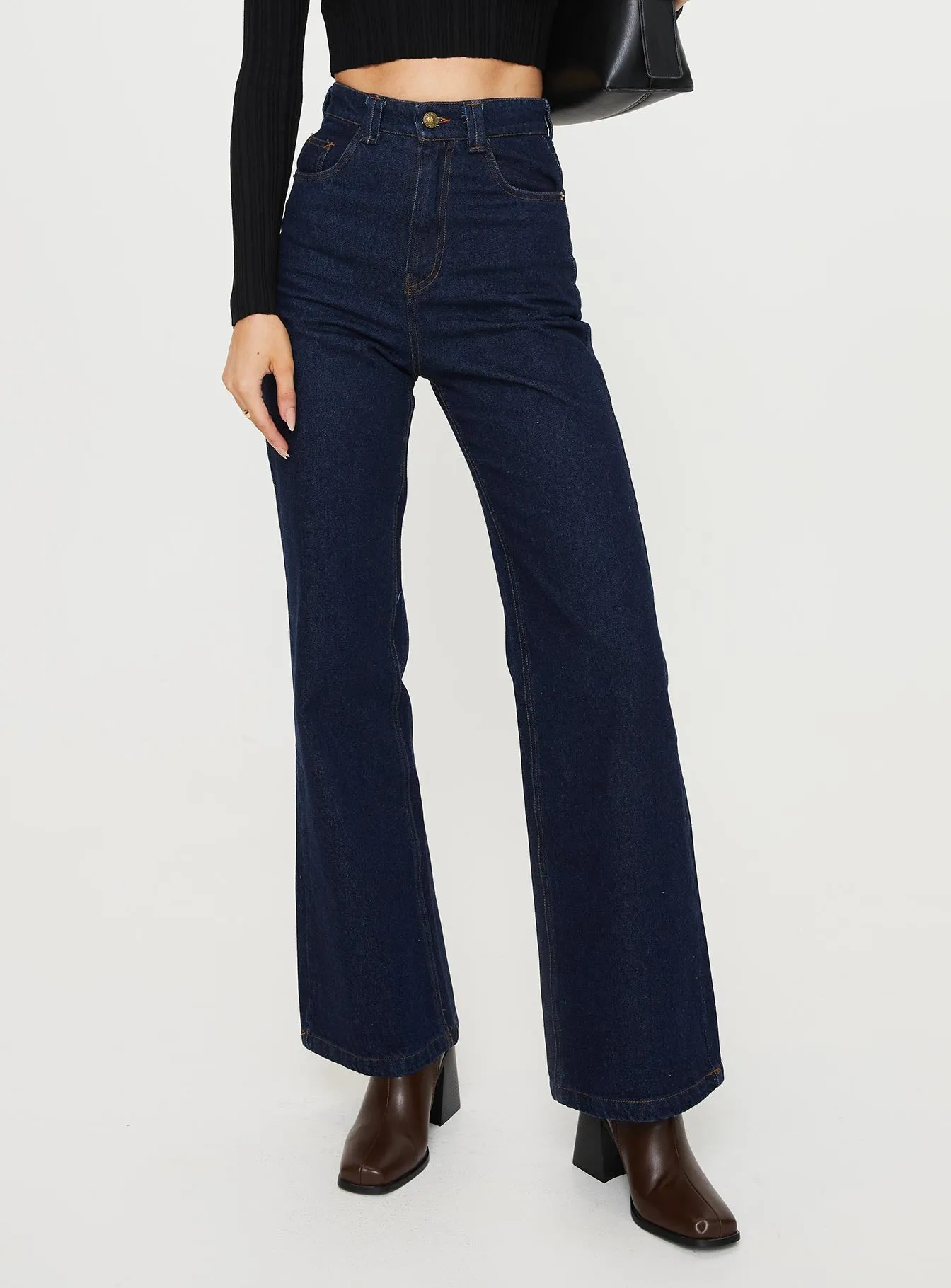 Zephee Wide Leg Jeans Dark Wash