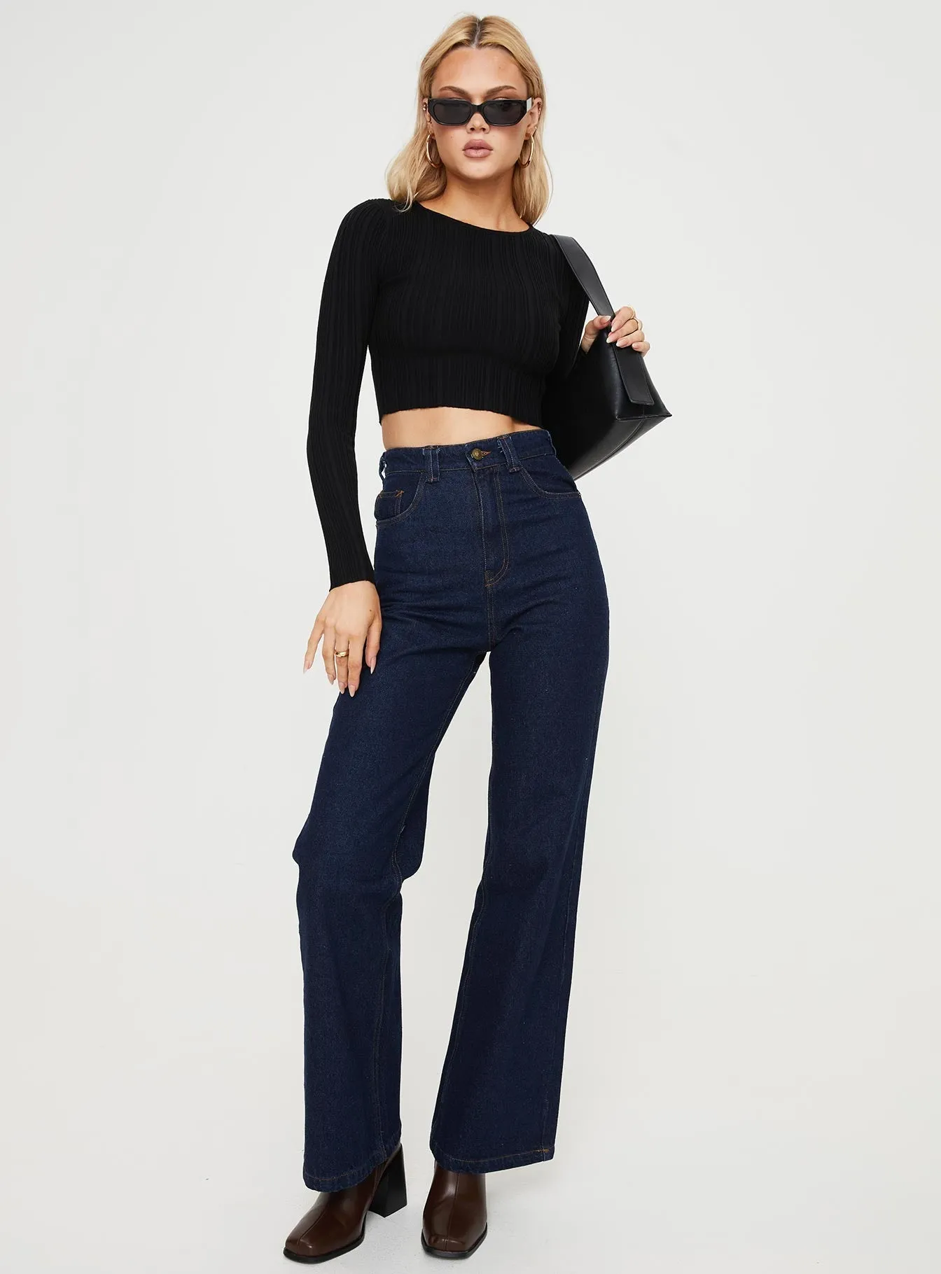 Zephee Wide Leg Jeans Dark Wash